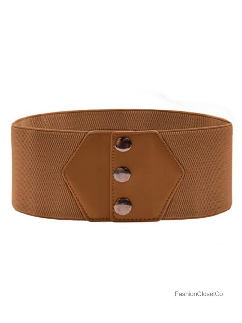 Wide Elastic Vintage Corset Waist Belt with Snap Button Closure Stretch